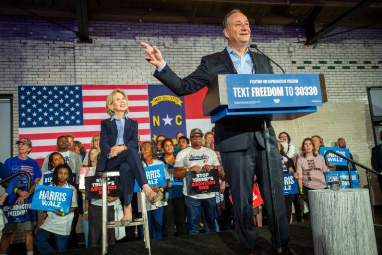 Doug Emhoff is all over the campaign trail. Melania Trump is not.