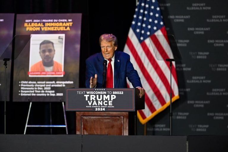 Trump’s outrageously false claim of 13,000 migrant murderers ‘on the loose’