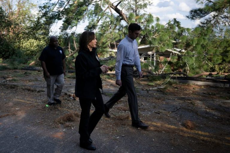 Biden and Harris visit storm-ravaged areas