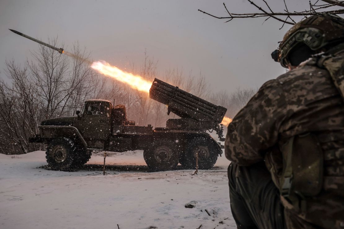 Ukrainian servicemen fire toward Russian army positions near Chasiv Yar, in Ukraine