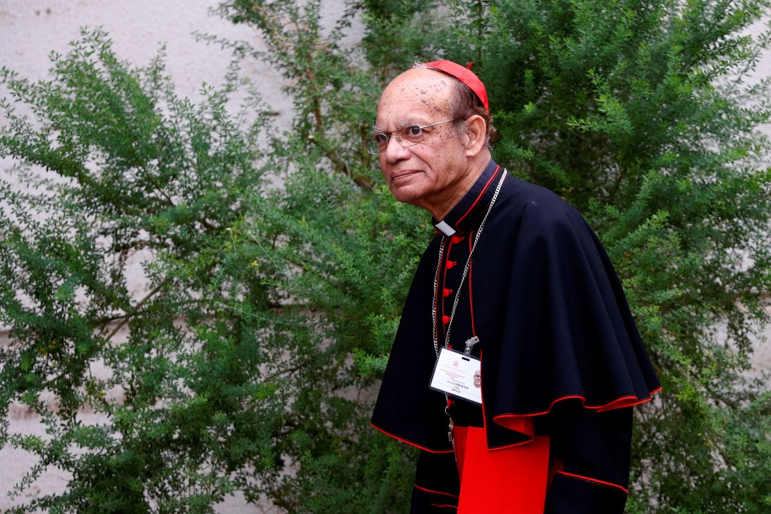 Cardinal Oswald Gracias arrives at the Vatican for an event in October 2018.