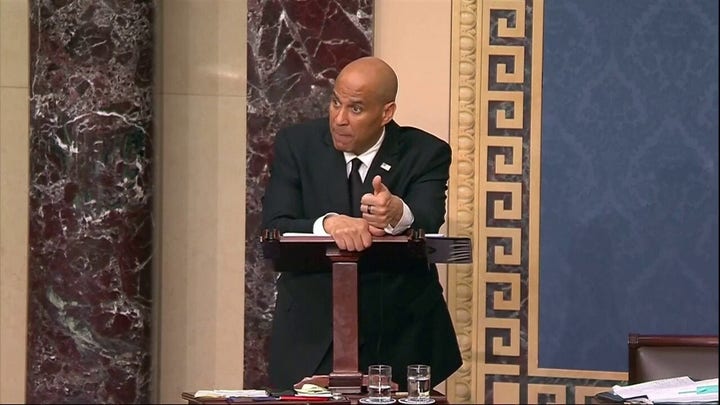 Cory Booker blasts Trump during marathon speech