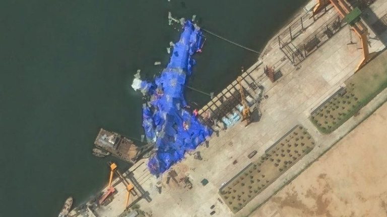Satellite images reveal North Korea’s mangled naval destroyer after failed launch