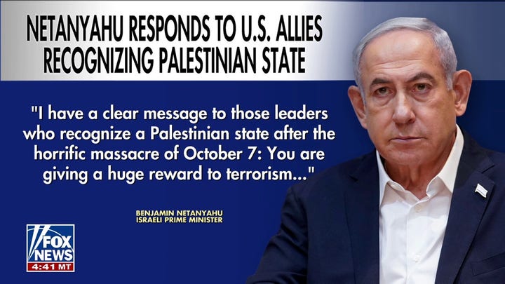 Israel fires back after US allies recognize Palestinian statehood: 